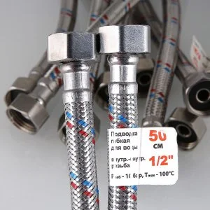 ᐉ Гибкая подводка для воды 50 см гайка-гайка 1/2" вн.р. VALTEC / Шланг для подключения холодного, горячего водопровода к бойлеру, бачку унитаза ✔️ фото | ⏩ Pro-Greem