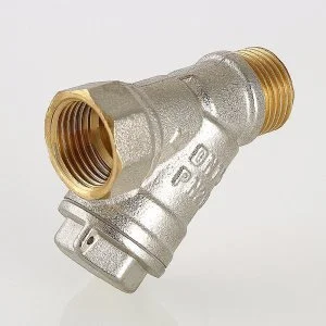 ᐉ Фильтр косой сетчатый 1/2" ВР-НР VALTEC с сеткой 500 мкм, латунный никелированный, 20 бар / Грязевик грубой очистки воды ДУ15 со сливной пробкой ✔️ фото | ⏩ Pro-Greem