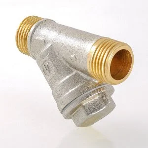 ᐉ Фильтр косой сетчатый 1/2" НР VALTEC с сеткой 500 мкм, латунный никелированный, 20 бар / Грязевик грубой очистки воды ДУ15 со сливной пробкой ✔️ фото | ⏩ Pro-Greem