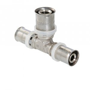 Тройник 32х26х26 мм VALTEC для труб из сшитого полиэтилена и металлопластиковых 26-32(3,0) / Пресс-фитинг переходной для отопления и водоснабжения