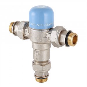 Термостатический смесительный клапан t 47 C 1/2" нар.р. VALTEC THERMOMIX нерегулируемый / Трехходовой смеситель для подключения бойлера, системы ГВС