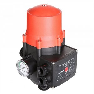 Блок автоматики насоса с реле давления 1,5-3 бар VALTEC 220В + манометр / Контроллер управления для защиты насосной станции от сухого хода
