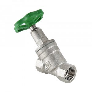 Вентиль запорно-регулировочный 1/2" вн.-вн. VALTEC прямой латунный / Регулирующая арматура для воды ДУ 15 для системы отопления и водоснабжения