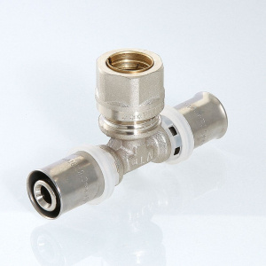 ᐉ Пресс-тройник 20 х 15 мм (евроконус под обжим металлической трубы) VALTEC / Фитинг для труб из сшитого полиэтилена и металлопласта 20(2,0) ✔️ фото | ⏩ Pro-Greem