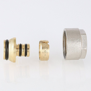 ᐉ Евроконус 3/4" для металлопластиковых труб 16x2,0 мм VALTEC, с накидной гайкой / Обжимной фитинг латунный для подключения коллекторов, радиаторов ✔️ фото | ⏩ Pro-Greem