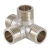 ᐉ Крестовина для труб двухплоскосная 1/2" нар.р. VALTEC, латунный / Резьбовой фитинг ДУ 15 для подключения труб системы отопления и водоснабжения VTr.661.N.0004 ✅ фото | VALTEC ⭐ Pro-Greem