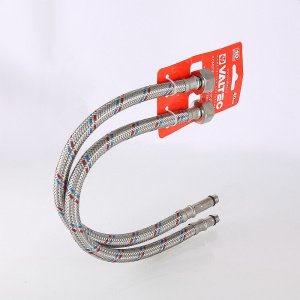 ᐉ Гибкая подводка для смесителя (2 шт по 40 см) 1/2"xM10 гайка-штуцер VALTEC / Комплект шлангов для подключения холодной и горячей воды к сантехнике ✔️ фото | ⏩ Pro-Greem