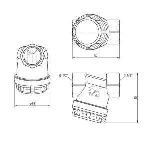 ᐉ Фильтр универсальный сетчатый 1/2" ВР VALTEC с сеткой 300 мкм, латунный никелированный, 16 бар / Грязевик грубой очистки воды ДУ15 со сливной пробкой ✔️ фото | ⏩ Pro-Greem