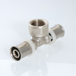 ᐉ Тройник переходной 26 мм x 1/2" вн.р. x 26 мм VALTEC / Пресс-фитинг для присоединения труб из сшитого полиэтилена и металлопластика 26 (3,0) ✔️ фото | ⏩ Pro-Greem