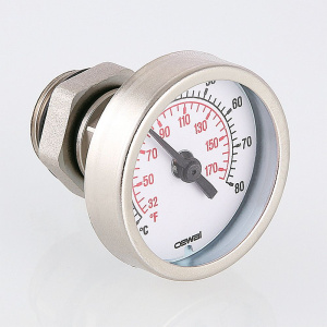 ᐉ Термометр 0-80 C, 1/2" нар.р. VALTEC c погружной гильзой и EPDM-уплотнением / Градусник для измерения температуры теплоносителя системы отопления ✔️ фото | ⏩ Pro-Greem