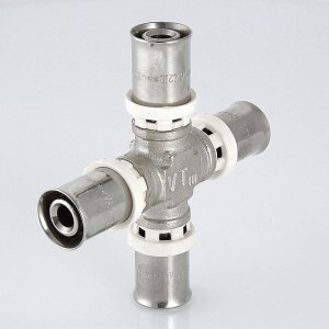 ᐉ Крестовина 20х16х20х16 мм VALTEC для металлопластиковых и пластиковых труб 16(2,0), 20(2,0) / Пресс-фитинг для соединения труб из сшитого полиэтилена ✔️ фото | ⏩ Pro-Greem