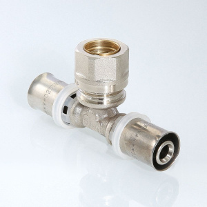 ᐉ Пресс-тройник 20 х 16 х 15 мм (евроконус под обжим металлической трубы) VALTEC / Фитинг для труб из сшитого полиэтилена и металлопласта 16-20(2,0) ✔️ фото | ⏩ Pro-Greem