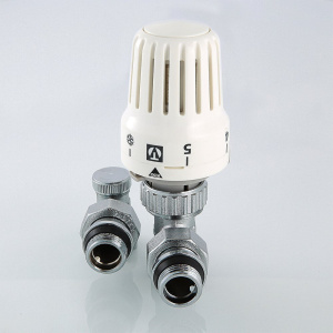 ᐉ Комплект терморегулирующий угловой 1/2"x1/2" VALTEC для подключения радиатора отопления: термоголовка, настроечный и термостатический клапаны ✔️ фото | ⏩ Pro-Greem