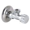 ᐉ Вентиль 1/2" х 3/8" нар.р. VALTEC угловой, с декоративной чашей / Латунный кран для подключения сантехники, стиральной машины с гибкой подводкой VT.281.GBC.0403 ✅ фото | VALTEC ⭐ Pro-Greem