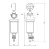 ᐉ Фильтр самоочищающийся промывной 1" ВР VALTEC с манометром и сливным краном / Каскадный грязевик ДУ25 для грубой очистки воды с 2-я сетками VT.389.N.06 ✅ фото | VALTEC ⭐ Pro-Greem
