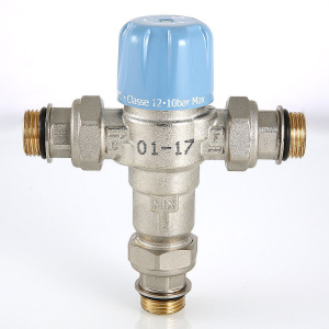 ᐉ Термостатический смесительный клапан t 30-50 C 1/2" нар.р. VALTEC THERMOMIX регулируемый / Трехходовой смеситель для подключения бойлера, системы ГВС ✔️ фото | ⏩ Pro-Greem