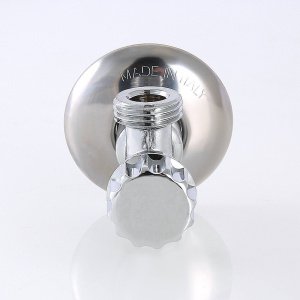 ᐉ Вентиль 1/2" х 3/8" нар.р. VALTEC угловой, с декоративной чашей / Латунный кран для подключения сантехники, стиральной машины с гибкой подводкой ✔️ фото | ⏩ Pro-Greem