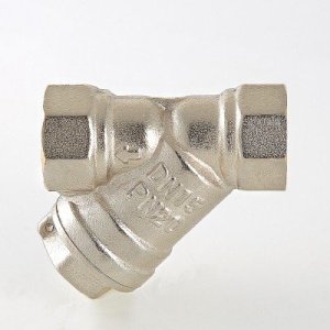 ᐉ Фильтр косой сетчатый 1 1/2"ВР VALTEC с сеткой 800 мкм, латунный никелированный, 16 бар / Грязевик грубой очистки воды ДУ40 со сливной пробкой ✔️ фото | ⏩ Pro-Greem