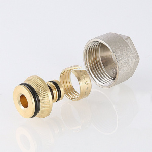 ᐉ Евроконус 3/4" для металлопластиковых труб 16x2,0 мм VALTEC, с накидной гайкой / Обжимной фитинг латунный для подключения коллекторов, радиаторов ✔️ фото | ⏩ Pro-Greem