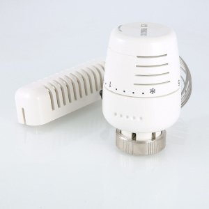 ᐉ Термоголовка для радиатора М30x1,5 VALTEC с выносным датчиком, жидкостная (диапазон регулировки 6.5-28 градусов) на батарею отопления и коллекторы ✔️ фото | ⏩ Pro-Greem