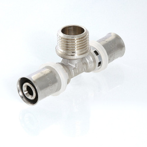 ᐉ Тройник 32 мм х 3/4" нар.р. х 32 мм для труб из сшитого полиэтилена и металлопластика 32(3,0) VALTEC / Пресс-фитинг под резьбовое соединение ✔️ фото | ⏩ Pro-Greem