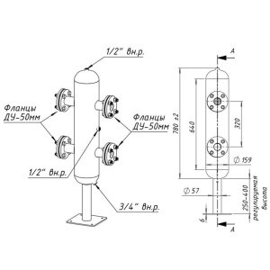 ᐉ Гидрострелка Север 160 (160 кВт) 2" фланцевый, круглый профиль / Гидравлический разделитель для котла, коллектора системы отопления ✔️ фото | ⏩ Pro-Greem