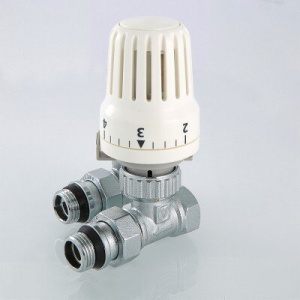 ᐉ Комплект терморегулирующий прямой 1/2"x1/2" VALTEC с жидкостная термоголовкой для подключения радиатора отопления ✔️ фото | ⏩ Pro-Greem