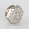 ᐉ Пробка резьбовая на трубу 1/2" нар.р. VALTEC, латунная / Никелированная заглушка с наружной резьбой для проходного коллектора, трубы ДУ 15 VTr.583.N.0004 ✅ фото | VALTEC ⭐ Pro-Greem