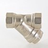 ᐉ Фильтр косой сетчатый 1 1/2"ВР VALTEC с сеткой 800 мкм, латунный никелированный, 16 бар / Грязевик грубой очистки воды ДУ40 со сливной пробкой VT.192.N.08 ✅ фото | VALTEC ⭐ Pro-Greem