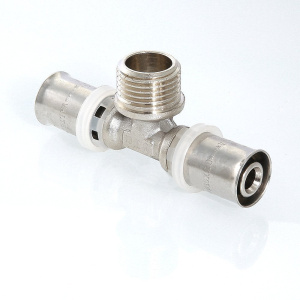 ᐉ Тройник 32 мм х 3/4" нар.р. х 32 мм для труб из сшитого полиэтилена и металлопластика 32(3,0) VALTEC / Пресс-фитинг под резьбовое соединение ✔️ фото | ⏩ Pro-Greem