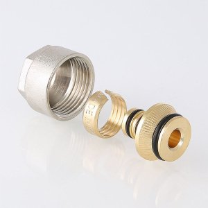 ᐉ Евроконус 3/4" для металлопластиковых труб 20x2,0 мм VALTEC / Фитинг обжимной латунный с накидной гайкой для коллектора отопления и водоснабжения ✔️ фото | ⏩ Pro-Greem