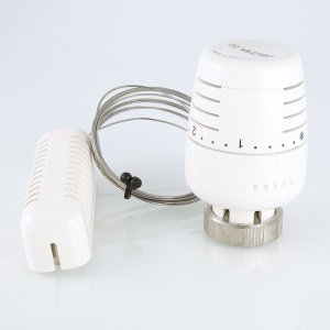 ᐉ Термоголовка для радиатора М30x1,5 VALTEC с выносным датчиком, жидкостная (диапазон регулировки 6.5-28 градусов) на батарею отопления и коллекторы ✔️ фото | ⏩ Pro-Greem