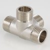 ᐉ Крестовина для труб двухплоскосная 1/2" нар.р. VALTEC, латунный / Резьбовой фитинг ДУ 15 для подключения труб системы отопления и водоснабжения VTr.661.N.0004 ✅ фото | VALTEC ⭐ Pro-Greem