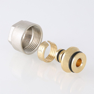 ᐉ Евроконус 3/4" для металлопластиковых труб 16x2,0 мм VALTEC, с накидной гайкой / Обжимной фитинг латунный для подключения коллекторов, радиаторов ✔️ фото | ⏩ Pro-Greem