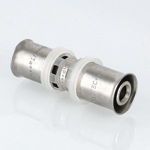 ᐉ Пресс-фитинг 26х20 мм прямой VALTEC для труб из сшитого полиэтилена и металлопластика 26(3,0) и 20(2,0) / Латунный соединительный элемент ✔️ фото | ⏩ Pro-Greem