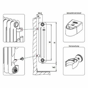 ᐉ Радиатор стальной трубчатый Rifar Tubog TUB 2180-08-D1-TI [8 секций] ✔️ фото | ⏩ Pro-Greem