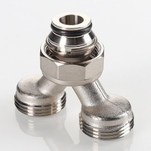 ᐉ Коллекторный разделитель потока на 2 выхода нар.р. 3/4" (евроконус) VALTEC / Гидравлическая стрелка из нержавейки на 2 отвода для коллектора ✔️ фото | ⏩ Pro-Greem