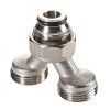 Коллекторный разделитель потока на 2 выхода нар.р. 3/4" (евроконус) VALTEC / Гидравлическая стрелка из нержавейки на 2 отвода для коллектора