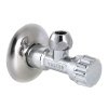 ᐉ Вентиль 1/2" х 3/8" нар.р. VALTEC угловой, с декоративной чашей / Латунный кран для подключения сантехники, стиральной машины с гибкой подводкой VT.281.GBC.0403 ✅ фото | VALTEC ⭐ Pro-Greem