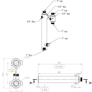 ᐉ Основание насосной группы Север R-TS до 25 кВт, 1" вн-нар под циркуляционный насос 180 мм и термостатический смесительный клапан, круглый профиль ✔️ фото | ⏩ Pro-Greem