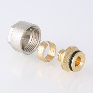 ᐉ Евроконус 3/4" для труб из сшитого полиэтилена 16x2,0 мм VALTEC / Обжимной латунный фитинг с накидной гайкой для подключения коллектора теплого пола ✔️ фото | ⏩ Pro-Greem