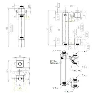 ᐉ Основание насосной группы Север P под циркуляционный насос 180 мм до 25 кВт, 1" вн-нар, квадратный профиль / Для прямого контура без смесителя ✔️ фото | ⏩ Pro-Greem