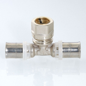 ᐉ Пресс-тройник 16 х 15 мм (евроконус под обжим металлической трубы) VALTEC / Фитинг для труб из сшитого полиэтилена и металлопласта 16(2,0) ✔️ фото | ⏩ Pro-Greem