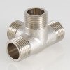 ᐉ Крестовина для труб двухплоскосная 1/2" нар.р. VALTEC, латунный / Резьбовой фитинг ДУ 15 для подключения труб системы отопления и водоснабжения VTr.661.N.0004 ✅ фото | VALTEC ⭐ Pro-Greem