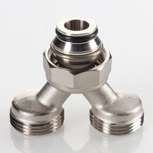 ᐉ Коллекторный разделитель потока на 2 выхода нар.р. 3/4" (евроконус) VALTEC / Гидравлическая стрелка из нержавейки на 2 отвода для коллектора ✔️ фото | ⏩ Pro-Greem