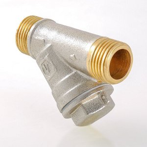 ᐉ Фильтр косой сетчатый 1/2" НР VALTEC с сеткой 500 мкм, латунный никелированный, 20 бар / Грязевик грубой очистки воды ДУ15 со сливной пробкой ✔️ фото | ⏩ Pro-Greem