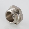 ᐉ Пробка резьбовая на трубу 1/2" нар.р. VALTEC, латунная / Никелированная заглушка с наружной резьбой для проходного коллектора, трубы ДУ 15 VTr.583.N.0004 ✅ фото | VALTEC ⭐ Pro-Greem